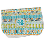 Abstract Teal Stripes Burp Cloth - Fleece w/ Monogram