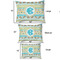 Abstract Teal Stripes Outdoor Dog Beds - SIZE CHART