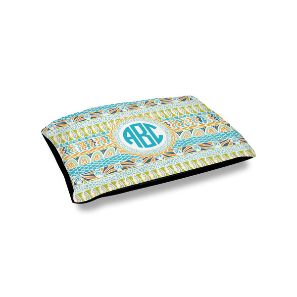 Custom Abstract Teal Stripes Outdoor Dog Bed - Small (Personalized)