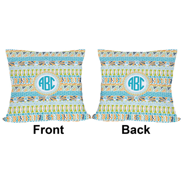 Abstract Teal Stripes Outdoor Pillow - 16x16