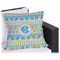 Abstract Teal Stripes Outdoor Pillow