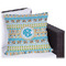 Abstract Teal Stripes Outdoor Pillow - 18" (Personalized)