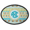 Abstract Teal Stripes Oval Patch