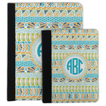 Abstract Teal Stripes Padfolio Clipboard (Personalized)