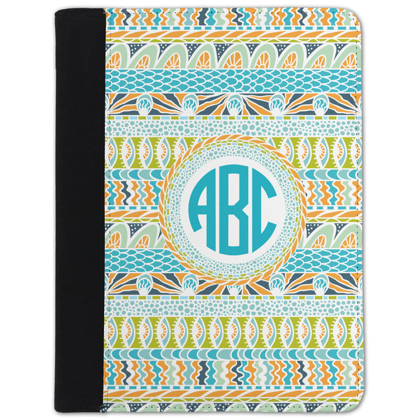 Custom Abstract Teal Stripes Padfolio Clipboard - Small (Personalized)