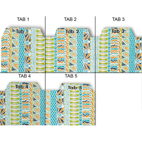 Abstract Teal Stripes Page Dividers - Set of 5 - Approval