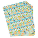 Abstract Teal Stripes Binder Tab Divider Set (Personalized)