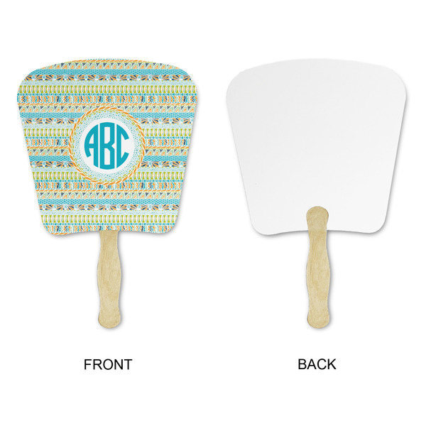 Abstract Teal Stripes Paper Fans - Approval
