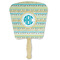 Abstract Teal Stripes Paper Fans - Front