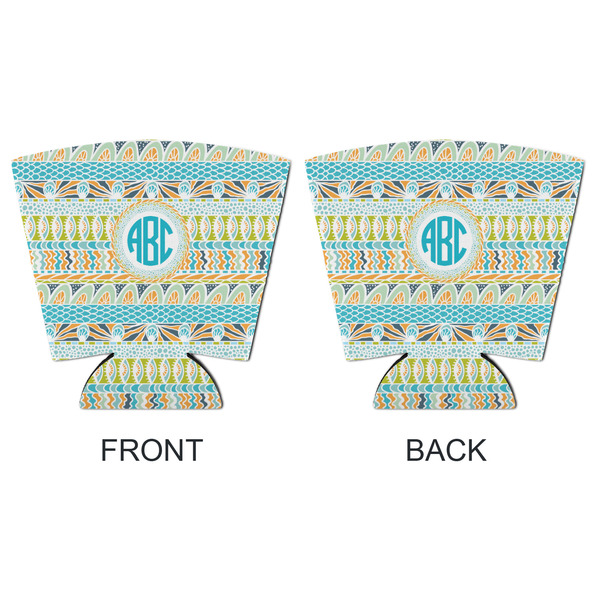 Abstract Teal Stripes Party Cup Sleeves - with bottom - APPROVAL