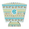 Abstract Teal Stripes Party Cup Sleeves - with bottom - FRONT