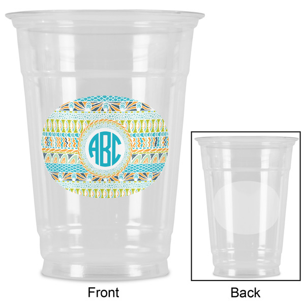 Abstract Teal Stripes Party Cups - 16oz - Approval