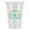Abstract Teal Stripes Party Cups - 16oz (Personalized)