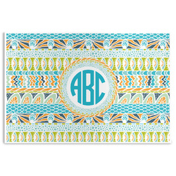 Abstract Teal Stripes Disposable Paper Placemats (Personalized)