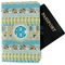 Abstract Teal Stripes Passport Holder - Fabric (Personalized)