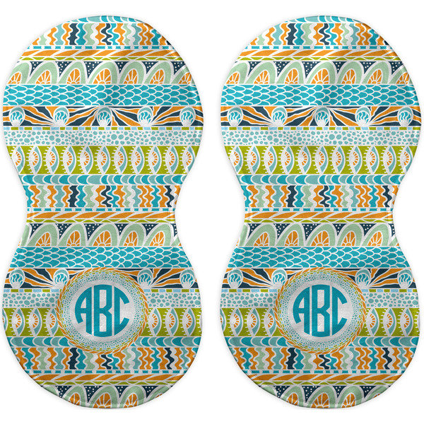 Abstract Teal Stripes Peanut Shaped Burps - Approval