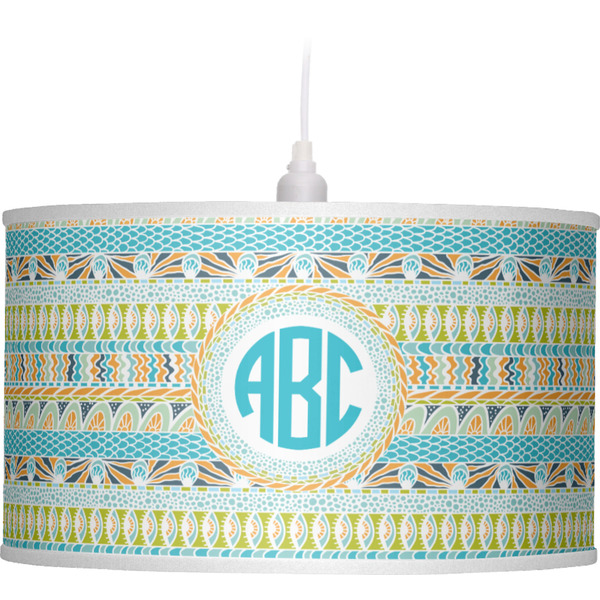 Abstract Teal Stripes Pendant Lamp Shade