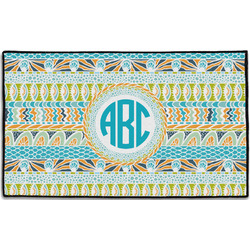 Abstract Teal Stripes Door Mat - 60"x36" (Personalized)