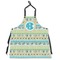 Abstract Teal Stripes Personalized Apron