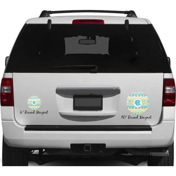 Abstract Teal Stripes Personalized Car Magnets on Ford Explorer