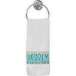 Abstract Teal Stripes Hand Towel (Personalized)