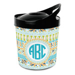 Abstract Teal Stripes Plastic Ice Bucket (Personalized)
