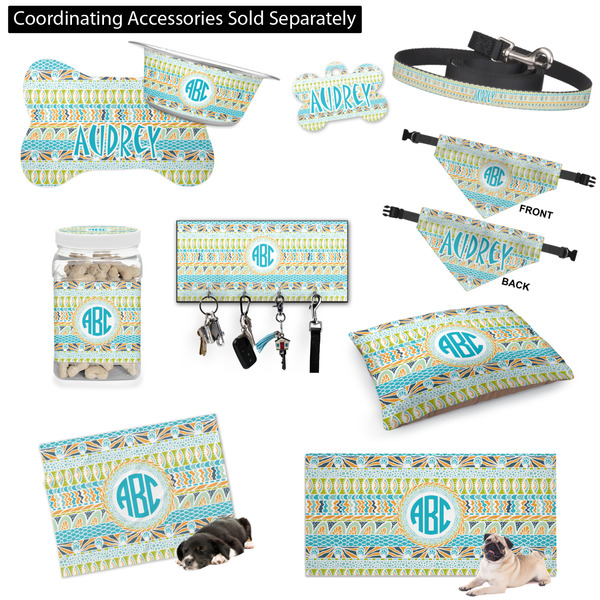 Abstract Teal Stripes Customized Pet Accessories