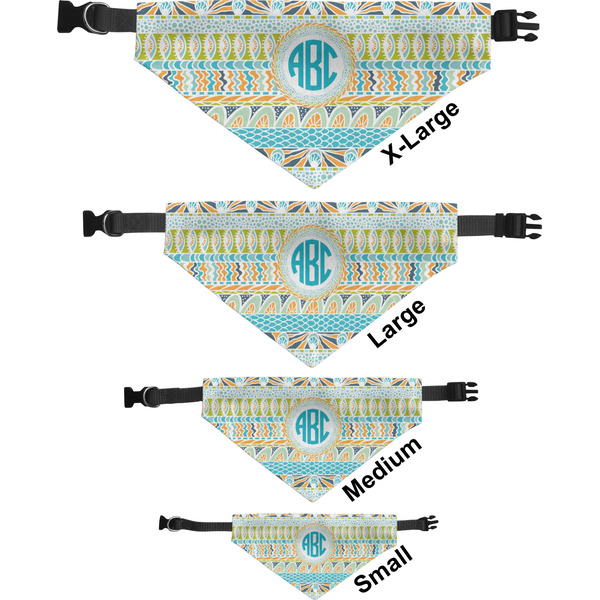 Abstract Teal Stripes Pet Bandana Sizes