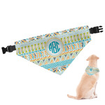 Abstract Teal Stripes Dog Bandana - Medium (Personalized)