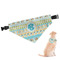 Abstract Teal Stripes Dog Bandana - Small (Personalized)