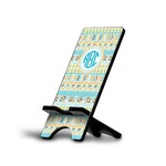 Abstract Teal Stripes Cell Phone Stand (Personalized)