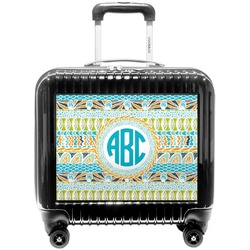 Abstract Teal Stripes Pilot / Flight Suitcase (Personalized)
