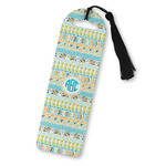 Abstract Teal Stripes Plastic Bookmark (Personalized)