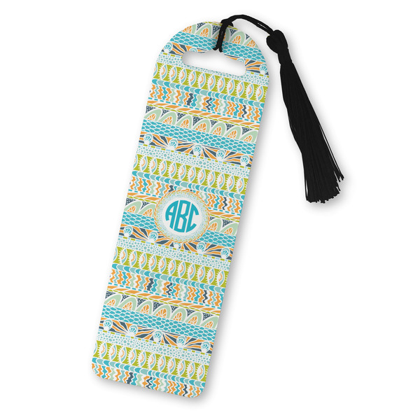 Custom Abstract Teal Stripes Plastic Bookmark (Personalized)