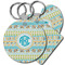 Abstract Teal Stripes Plastic Keychains