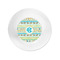 Abstract Teal Stripes Plastic Party Appetizer & Dessert Plates - Approval