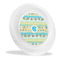 Abstract Teal Stripes Plastic Party Dinner Plates - 10" (Personalized)