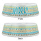 Abstract Teal Stripes Plastic Pet Bowls - Large - APPROVAL