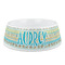 Abstract Teal Stripes Plastic Dog Bowl - Medium (Personalized)