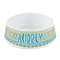 Abstract Teal Stripes Plastic Dog Bowl - Small (Personalized)