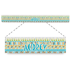 Abstract Teal Stripes Plastic Ruler - 12" (Personalized)