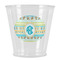 Abstract Teal Stripes Plastic Shot Glasses - Front/Main