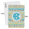 Abstract Teal Stripes Playing Cards - Approval