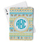 Abstract Teal Stripes Playing Cards - Front View