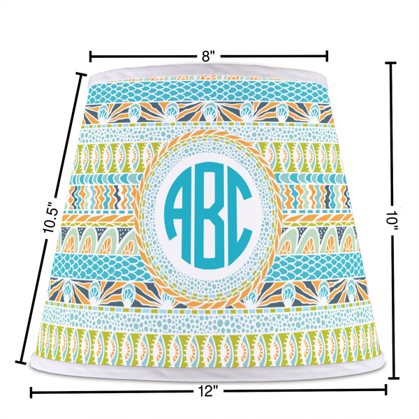 Abstract Teal Stripes Poly Film Empire Lampshade - Dimensions