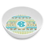 Abstract Teal Stripes Melamine Bowl - 8 oz (Personalized)