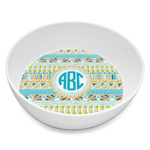 Custom Abstract Teal Stripes Melamine Bowl - 8 oz (Personalized)