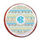 Abstract Teal Stripes Printed Icing Circle - Medium - On Cookie