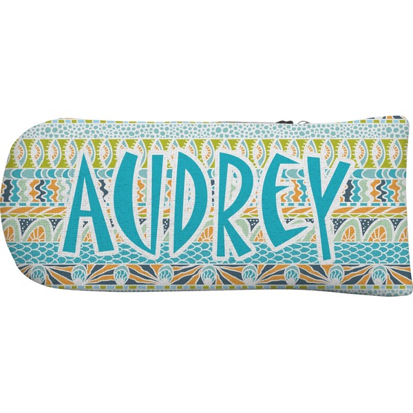 Abstract Teal Stripes Putter Cover (Front)