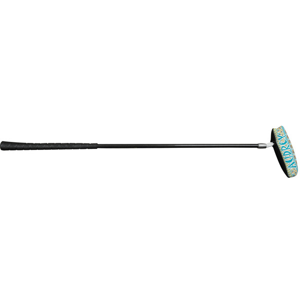 Abstract Teal Stripes Putter Cover (In Use)